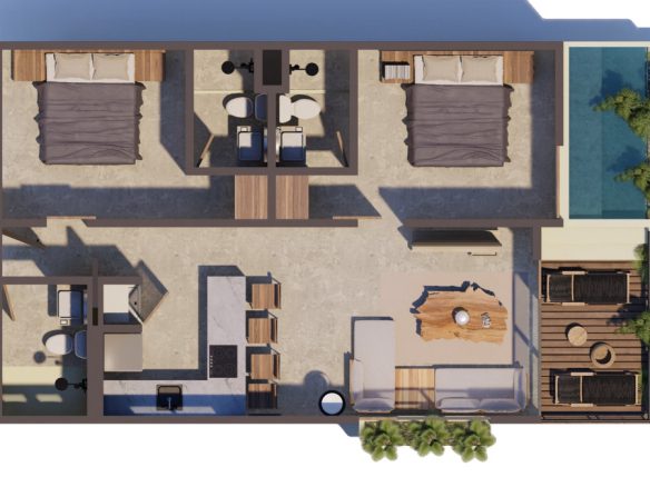 Le Rêve Cenote 2 Bedroom Terrace